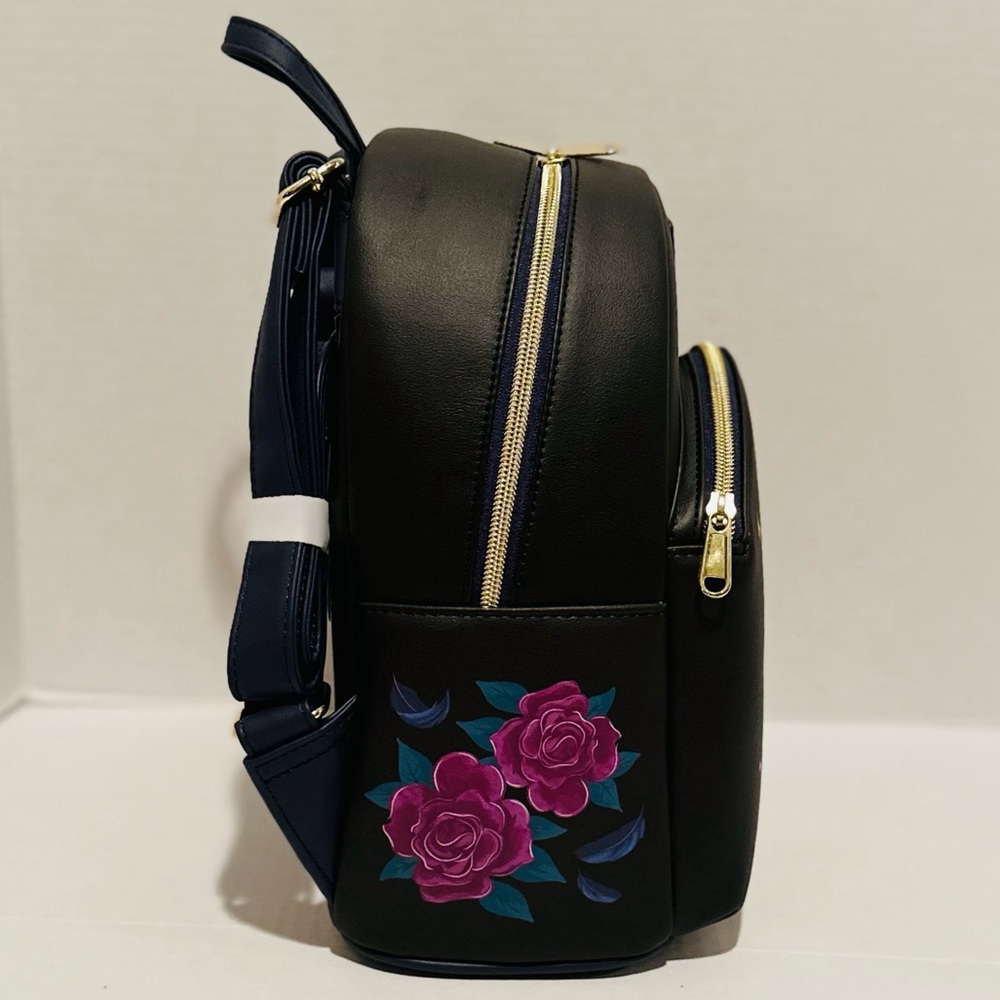 Loungefly Disney NWT Sleeping Beauty’s Maleficent Floral Mini Backpack - Picture 3 of 5